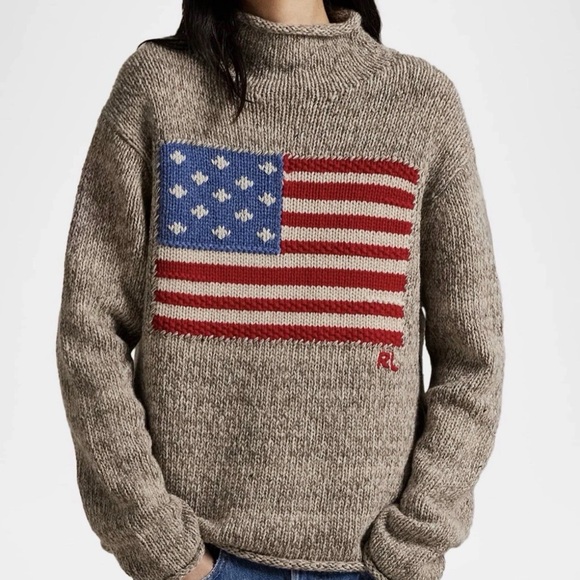 Polo Ralph Lauren Sweaters - New Polo Ralph Lauren Wool Iconic Flag Sweater Roll Neck America USA